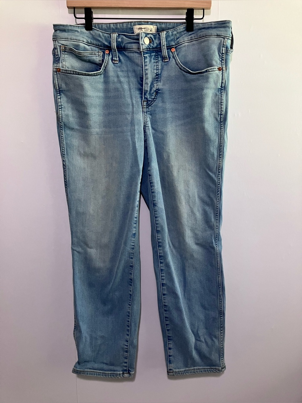 Madewell Light Wash Mid Rise Stovepipe Jeans Size 14w